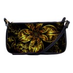 Fractal Floral Gold Golden Shoulder Clutch Bag Front