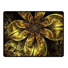 Fractal Floral Gold Golden Fleece Blanket (Small)