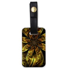 Fractal Floral Gold Golden Luggage Tags (One Side) 