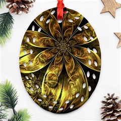 Fractal Floral Gold Golden Ornament (Oval Filigree)