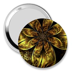 Fractal Floral Gold Golden 3  Handbag Mirrors