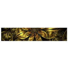 Fractal Floral Gold Golden Small Flano Scarf by Wegoenart