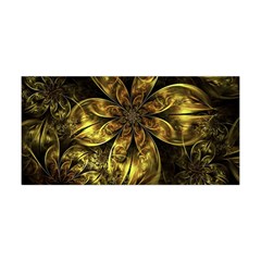 Fractal Floral Gold Golden Yoga Headband