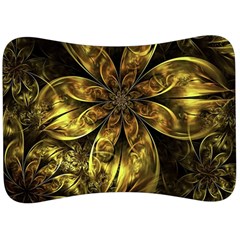 Fractal Floral Gold Golden Velour Seat Head Rest Cushion