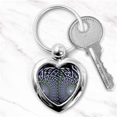 Fractal Mirror Flowers Key Chains (heart)  by Wegoenart