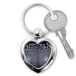 Fractal Mirror Flowers Key Chains (Heart)  Front