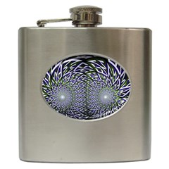 Fractal Mirror Flowers Hip Flask (6 Oz)