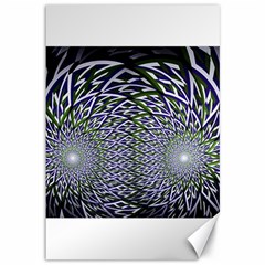 Fractal Mirror Flowers Canvas 12  X 18  by Wegoenart