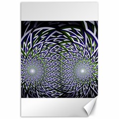 Fractal Mirror Flowers Canvas 24  X 36  by Wegoenart