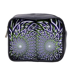 Fractal Mirror Flowers Mini Toiletries Bag (two Sides) by Wegoenart