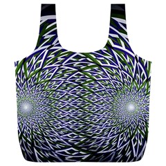 Fractal Mirror Flowers Full Print Recycle Bag (xl) by Wegoenart