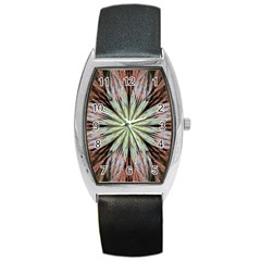 Fractal Floral Fantasy Flower Barrel Style Metal Watch by Wegoenart