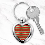 Christmas Papers Red And Green Key Chains (Heart)  Front