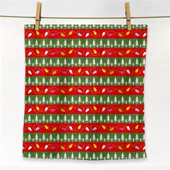 Christmas Papers Red And Green Face Towel by Wegoenart