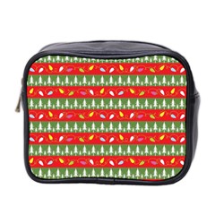 Christmas Papers Red And Green Mini Toiletries Bag (two Sides) by Wegoenart