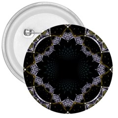 Fractal Aqua Silver Pattern 3  Buttons by Wegoenart