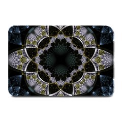 Fractal Aqua Silver Pattern Plate Mats by Wegoenart