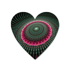 Fractal Circle Fantasy Texture Heart Magnet by Wegoenart