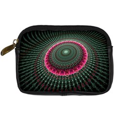 Fractal Circle Fantasy Texture Digital Camera Leather Case by Wegoenart