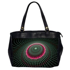 Fractal Circle Fantasy Texture Oversize Office Handbag (2 Sides) by Wegoenart