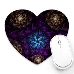 Geometry Fractal Colorful Geometric Heart Mousepads by Wegoenart