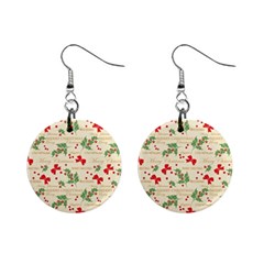 Christmas Paper Scrapbooking Mini Button Earrings by Wegoenart