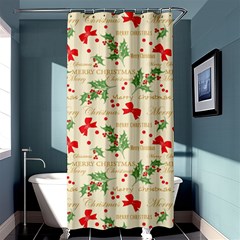 Christmas Paper Scrapbooking Shower Curtain 36  X 72  (stall)  by Wegoenart