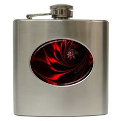 Abstract Curve Dark Flame Pattern Hip Flask (6 Oz)