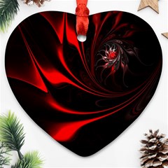 Abstract Curve Dark Flame Pattern Heart Ornament (two Sides) by Wegoenart