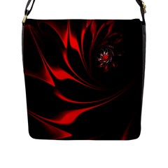 Abstract Curve Dark Flame Pattern Flap Closure Messenger Bag (l) by Wegoenart