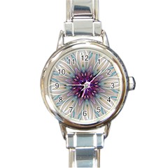 Mandala Kaleidoscope Ornament Round Italian Charm Watch by Wegoenart