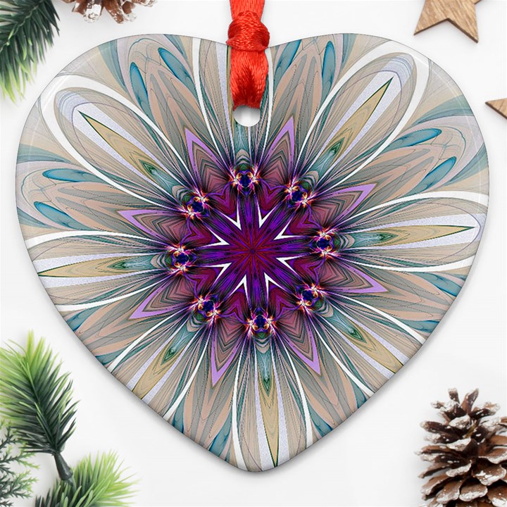 Mandala Kaleidoscope Ornament Heart Ornament (Two Sides)