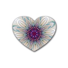 Mandala Kaleidoscope Ornament Rubber Coaster (heart)  by Wegoenart