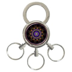 Fractal Vintage Colorful Decorative 3-ring Key Chains by Wegoenart