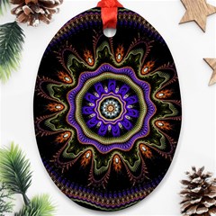 Fractal Vintage Colorful Decorative Oval Ornament (two Sides) by Wegoenart