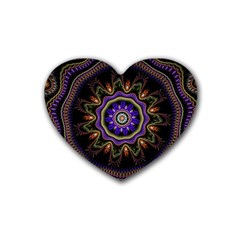 Fractal Vintage Colorful Decorative Heart Coaster (4 Pack)  by Wegoenart