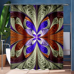 Fractal Splits Silver Gold Shower Curtain 60  X 72  (medium)  by Wegoenart