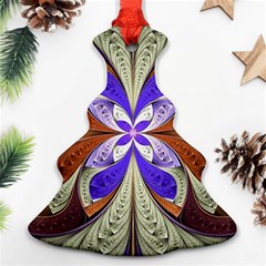 Fractal Splits Silver Gold Christmas Tree Ornament (two Sides) by Wegoenart