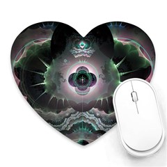 Fractal Pattern Texture Design Heart Mousepads by Wegoenart