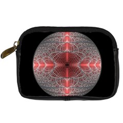 Fractal Diamond Circle Pattern Digital Camera Leather Case by Wegoenart