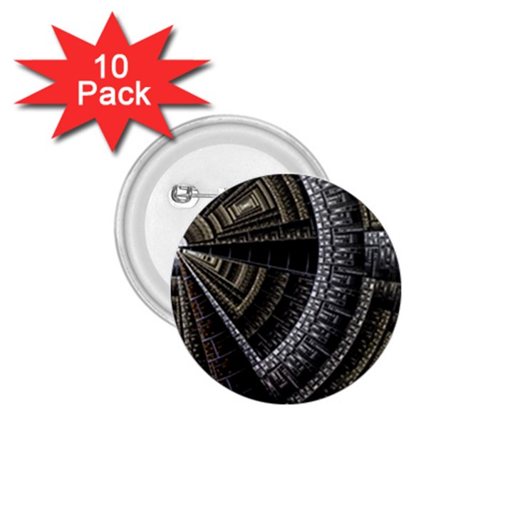 Fractal Circle Circular Geometry 1.75  Buttons (10 pack)