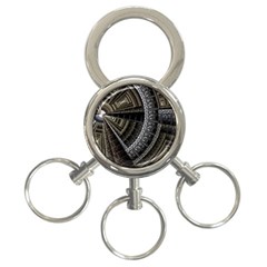 Fractal Circle Circular Geometry 3-ring Key Chains by Wegoenart