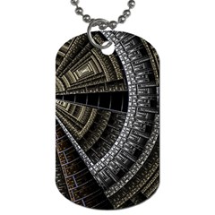 Fractal Circle Circular Geometry Dog Tag (one Side) by Wegoenart