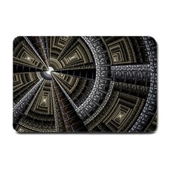 Fractal Circle Circular Geometry Small Doormat  by Wegoenart