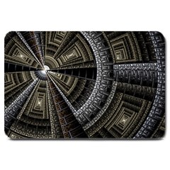 Fractal Circle Circular Geometry Large Doormat  by Wegoenart