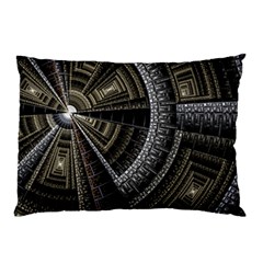 Fractal Circle Circular Geometry Pillow Case by Wegoenart