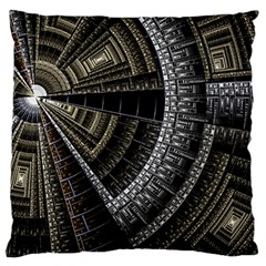 Fractal Circle Circular Geometry Large Cushion Case (two Sides) by Wegoenart