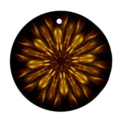 Mandala Gold Golden Fractal Ornament (Round)