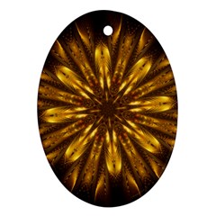 Mandala Gold Golden Fractal Ornament (Oval)