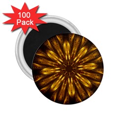 Mandala Gold Golden Fractal 2.25  Magnets (100 pack) 